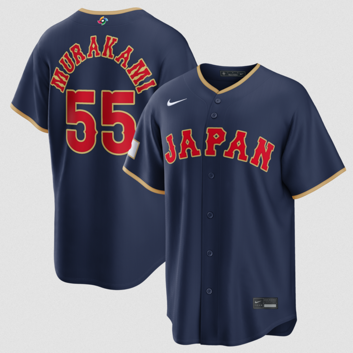 Men's Japan Baseball #55 Munetaka Murakami Navy 2026 World Baseball Classic Road Stadium Stitched Jersey